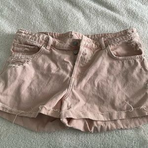 Jean shorts- light pink- peach color